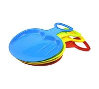 4 Pcs Snow Sled for Kids Random Color Large Plastic Skiing Board with Handle Portable Winter Skiing Boards for Snow Grass Sand Saucer Sled Luge