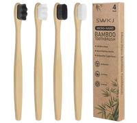 4 Pcs Soft Bamboo Micro-Nano Toothbrushes, Extra Soft Toothbrush with 20000 Bristles Designed for Sensitive Gums Kids Adults (White and