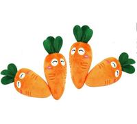 4 Pcs Soft Dog Toys Cute Carrot Plush Chew Squeaker Plush Dog and Cat Toys with Multi-Squeaks Sound Pet Puppy Supplies