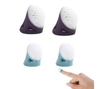 4 Pcs Soft Silicone Sewing Thimble,Thimbles for Hand Sewing,Anti-Pricking Rubber Thumb Thimble,Thumb Guard Finger Protectors for Sew Knitting Quilting Poke A Dot Book Cross Stitch(2 Sizes)