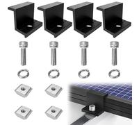 4 Pcs Solar Module Brackets, Solar Panel Z Brackets, Solar Panel End Clamp, Aluminum Rail End Clamps for Solar Panel Pv Mounting System for Motorhomes, Boats, Roofs, Walls,with 4 Screws