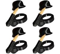 4 Pcs Soldier Salutes Beer Bottle Caps, Black 3D Printed Beer Bottle Helmet Decorative Lids, Novelty Gifts and Drinking Accessories for Parties Home Bar Gatherings Outdoor Picnics
