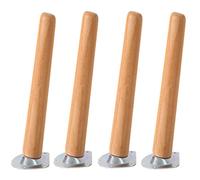 4 PCS Solid Oak Wood Furniture Legs,M8 Thread Tapered Replacement Sofa Table Chair Legs Furniture Feet,for Chair Sofa Couch Table Desk Cabinet (40cm/15.75in,Slanted)