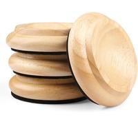 4 Pcs Solid Wood Upright Piano Caster Cups,Furniture Caster Cups,HilerPunk Sofas Beds Chairs Wheel Caster Cups Pads,with Non-Slip & Anti-Noise Felt Pads,for Hardwood Floor Protectors-Natural Wood