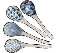 4 PCS Soup Spoons, Ceramic Spoons Japanese Spoon, Asian Soup Spoon,Ramen Spoons Porcelain Chinese Soup Spoons for Ramen Pho Cereal Wonton Dumpling Miso-Set of 4