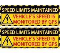 4 PCS Speed Limit Sign Stickers, GPS Monitored, Red and Yellow, Plastic, Safety/Warning, 10x3.5 Inches