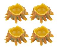 4 Pcs Spider Small Water Bowl, Mini Resin Dish for Tarantula Scorpion Millipede Spider Tiny Reptiles (Tree Root Shape)
