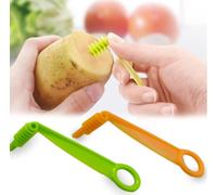 4 PCS Spiral Slicer Set, Vegetable Spiralizers (100x40mm), Manual Spiral Vegetable Cutter for Carrot, Zucchini, Cucumber, Potato, Easy-Clean Kitchen Gadget for Healthy Eating (Orange, Green)