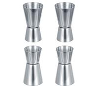 4 Pcs Spirit Measures 15ml 30ml, Stainless Steel Shot Measure, Drink Measures for Spirits Measure, Bar Dual Jigger Drinks Spirit Measure Cup for Bar Party Alcohol Wine Cocktail Drink Shaker Pourers
