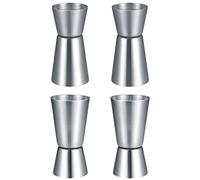 4 Pcs Spirit Measures 25ml 50ml, Stainless Steel Shot Measure, Drink Measures for Spirits Measure, Bar Dual Jigger Drinks Spirit Measure Cup for Bar Party Alcohol Wine Cocktail Drink Shaker Pourers
