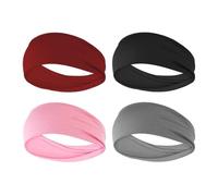 4 Pcs Sports Headband for Women, Elastic Non Slip Headband, Soft Breathable Yoga Exercise Sweat Wicking Bands, Sports Wicking Cooling Hair Band for Running Yoga Fitness Workout, Hair Accessories