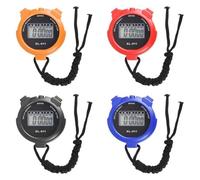 4 Pcs Sports Stopwatch Timer, Lap Split Digital Stopwatch with Calendar Clock Alarm, Multi-Function Shockproof Sport Stopwatch for Training Swimming Running
