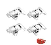 4 PCS Spring Loaded Toggle Latch Clasp, 1.47” x 2.11” Stainless Steel Tension Clasp with Screws Butterfly Twist Latch Heavy Duty for Toolbox Case Chest Drawers Suitcases Cabinet Storage Chest