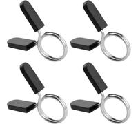 4 Pcs Spring Weight Clips - Olympic Barbell & Dumbbell Bar Clamps | Spring collar clips with grip handles, secure lock for Olympic barbell & dumbbell bars, gym weightlifting & heavy lifting