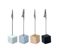 4 Pcs Square Memo Clip Holder Alligator Clip Card Holders Desktop Photo Clips Table Number Display Stands Menu Stand Clips Table Top Picture Holders for Office Home