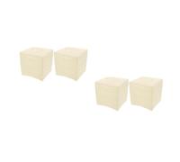 4 Pcs Square Paper Lantern Shade 9x8 Inch Japanese Style Light | Beige Paper and Iron Wire Frame, Space-saving Folding Design, Simple Assembly for Restaurant Ceilings or Bedrooms