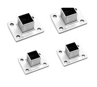 4 Pcs Square Post Bases Stainless Steel Flange Anchor Bases Heavy Duty Post Brackets for Fence Deck Railing Support Posts Accessories, Decking Posts (1" x 1")