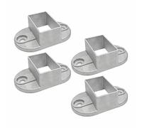 4 Pcs Square Post Flange Bases, Aluminum Anchor Base, Heavy Duty Post Brackets for Deck Fence Railing Handrail Support, 50 x 30mm Horizontal Connection