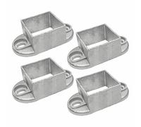4 Pcs Square Post Flange Bases, Aluminum Anchor Base, Heavy Duty Post Brackets for Deck Fence Railing Handrail Support, 40 x 40mm
