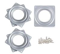 4 pcs Square Rotating Bearings Plate with Screws 4 Inches Lazy Susan Turntable Swivel Plate 360 Degrees Rotating Tray for TV Desk Table Bar Chair Stool
