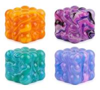 4 Pcs Squishy Cube, Stress Cube,Urable Sensory Cube Squishy Toys Set, Soft Squishies Fidget Toys For and , Quiet Fidgets For Classroom Prizes And Office Desk, Portable 3.5cm Squishy Set