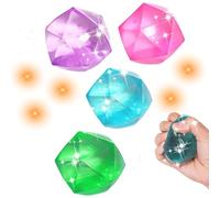 4 PCS Squishy Fidget Toys, Sugar Ball Fidget, Fun Pressure Ball, Relieve Anxiety and Stress, Boys and Girls Squeeze Candy Ball Toy, Squishy Cube for Party School Gift, Diamonds Ice Cube
