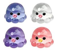 4 PCS Squishy Octopus, Octopus Squishy, Cute Squishy Jellyfish, Soft Jelly Fish Squishys Portable Suitable for Office, Classroom and Travel(White Blue Purple Pink)