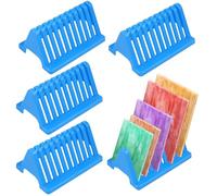 4 PCS Stained Glass Storage Rack, 10 Slots Translucent Stained Glass Holder, Colored glass Panel Organizer Accommodate 12 x 12in Mosaic glass Tiles Projects Cathedral Window