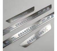 4 Pcs Stainless Steel Car Scuff Plate for Vauxhall Opel Grandland X Car Door Sill Protector Anti Scratch Kick Plates Styling Decoration Accessories,Silver