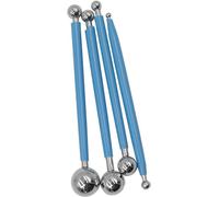 4 pcs Stainless Steel Double-end Ball Tools, Sculpting Tools for Cake, Dessert, Candy, Fondant, Sugarcraft Icing Decorating