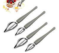 4 Pcs Stainless Steel Drizzle Decorating Spoons Culinary Precision Drawing Spoons Culinary Precision Drawing Decorating Spoon for Decorating Plates Cake and Dessert