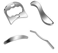 4 Pcs Stainless Steel Gua Sha Set for IASTM Physical Therapy, Muscle Scraper Tool Set with Arched, S Shaped, Square, M Shaped Tools, Silver