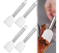 4 PCS Stainless Steel ice Shovel Multipurpose Kitchen Cleaning Spatula Oil Fume Range Hood Shovel Stubborn Dirt Spatula For Stubborn Ice and Frost, Kitchen Cleaning Refrigerator Parts
