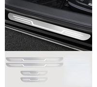 4 pcs Stainless Steel Kick Plates Door Sill for Skoda Enyaq iV 2020 2021 2022 2023 2024 2025, Scuff Guard Threshold Welcome Pedal Strip Cover(Silver)