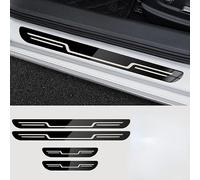 4 pcs Stainless Steel Kick Plates Door Sill for Toyota Aygo II 2014-2018, Scuff Guard Threshold Welcome Pedal Strip Cover(Black)