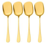 4 Pcs Stainless Steel Serving Spoon Classic Serving Table Spoons Cooking Kitchen Spoon Buffet Serving Spoon Kitchen Tool for Restaurant Banquet (Gold)
