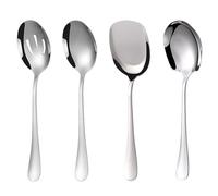 4 Pcs Stainless Steel Serving Spoons，4 Styles Large，Multi-Purpose Use of Family Spoons，Cooking Spoon Kitchen Tool for Serving Kitchen Cooking