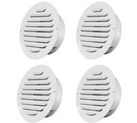 4 Pcs Stainless Steel Soffit Vents 4 Inch 6" 7" 8", White Round Air Vent Cover with Screen Mesh, 70-200mm Louver Soffit Exhaust Vent for Garage Kitchen, Attic & Shed Ventilation(100mm/3.94in)