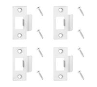 4 PCS Stainless Steel Strike Plate With Matching Screws - Door Latch Bolt Lock for Internal Wooden Frame, Resistant and Durable