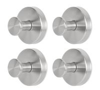 4 PCS Stainless Steel Suction Cup Hooks, No-Drill Door Wreath Hanger for Christmas Decorations, Shower Towels Hooks, Holder for Glass Window Bathroom Mirror (Silver)