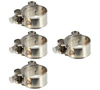 4 Pcs Stainless Steel T-Bolt Hose Clamp for Radiator | 304 Grade, Silver Finish, Curved Belt Edge, Quick Installation, Oxidation Resistant, Household and Truck Use
