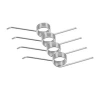 4 Pcs Stainless Steel Torsional Spring Bin Lid Replacement Accessory | Wastebasket Lids and Bathroom Bins, Tool-Free Fitting, Silver Finish, Supports Indoor DIY Repairs