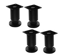 4 Pcs Stainless Steelniture Legs,Metal Cabinet Legs,Adjustable Table Legs,Round Sofa Legs,Kitchen Feetrt Legs,Couch Legs,for Wardrobe Cupboard Armchair,with Screws/Black/120Mm/4.7In