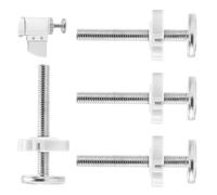 4 Pcs Stair Gate Pressure Fit Spares Set,M10 Threaded Spindle Rods Stairgate Pressure Fit,Metal Baby Gate Extension Safety Gate Fittings for Baby Pet Safety Doors Walk Thru Door 10mm White