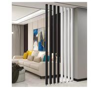 4 Pcs Stairs Floor to Ceiling Partition Columns, Galvanized Steel Slat Room Divider Post, Privacy Screen for Studio, Hallway, Office, Home(Black,115cm/45.3in)