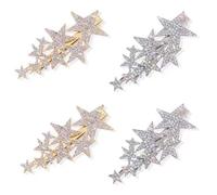 4 Pcs Star Hairpins Five Pointed Elegant Duckbill Clips Bride Wedding Hair Clips for Women Girls