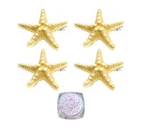 4 Pcs Starfish Hair Clips and 1 Box Face Body Glitter Sea Star Hair Barrettes Ocean Theme Hairpin Mermaid Costume Hairpins Decorative Beach Hairpins Cute Beach Party Accessories
