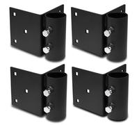 4 Pcs Stationary Dock Side Leg Pipe Holder,Floating Dock Posts Hardware Holder Sleeve for Pipe Pole,7/16" Holes for 3/8" Carriage Bolts with Adjustable Mounting Screws Galvanized