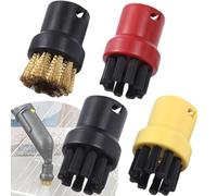 4 Pcs Steam Nylon Round Brushes for Karcher, Durable Round Brush Nozzle Head, Karcher Steam Cleaner SC1 SC2 SC3 SC4 SC5 SC7 CTK10 Series