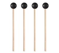 4 Pcs Steel Tongue Drum Mallets, Xylophone Mallets, Glockenspiel Mallet, 7.7in Wooden Rubber Percussion Mallet, Children's Rubber Drumsticks, Percussion Sticks